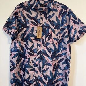 NEW W/ TAGS Clothenic Men’s Short Sleeve Button Up Blue Floral Size XL/44